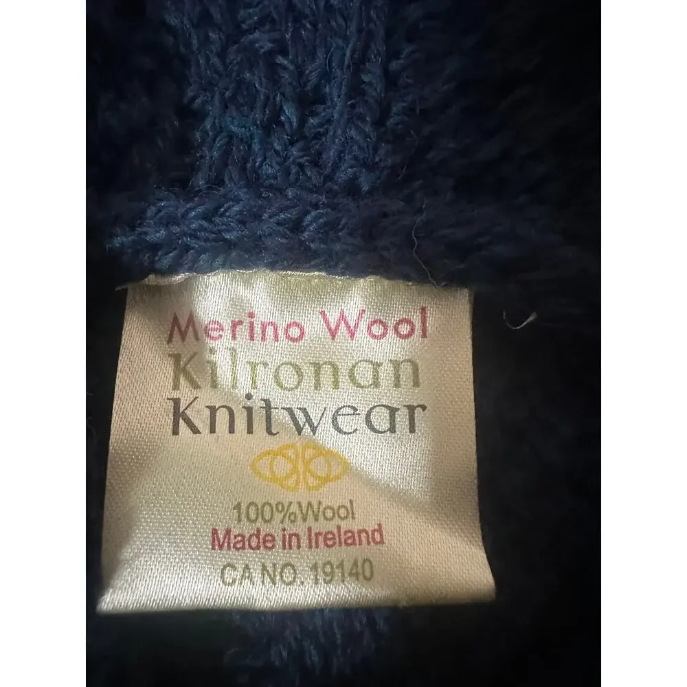 KILRONAN KNITWEAR Irish Wool Poncho Boho Bohemian Lagenlook One Size EUC - Picture 5 of 5